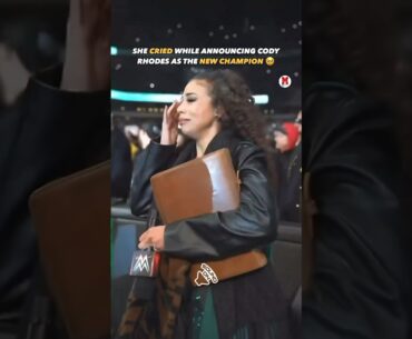 Samantha Irvin was overcome with emotion after #Wrestlemania’s main event!  😭 #wwe #codyrhodes