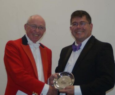 Lymm Golf Club's David Clarke, right, is presented with his award by Cheshire Golf's Andrew Henshall <i>(Image: Contributed)</i>