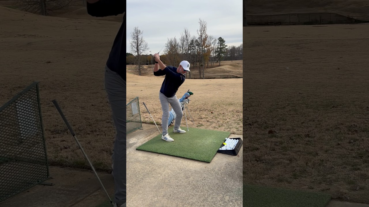 Tony Finau Trail Foot Golf Swing Drill with a Golf Bag Tony Finau Trail Foot Golf Swing Drill with a Golf Bag