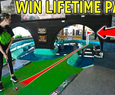 Hole in One Wins LIFETIME PASS at The WORLD'S BIGGEST Mini Golf Course!