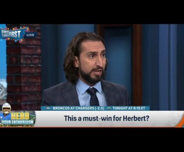 FIRST THINGS FIRST | Nick Wright RIPS Justin Herbert, He's Not A GREAT QB With Los Angeles Chargers