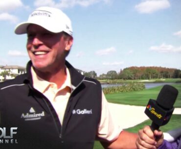 Steve Stricker shows off chipping wedge skills at the PNC Championship | Golf Channel