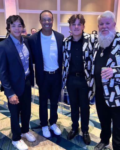 Golf Digest/Instagram Woods and Daly posed with their sons ahead of the 2024 PGA Championships in a photo posted on Instagram