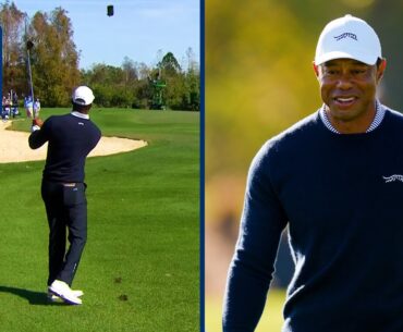 Tiger Woods throws a DART to set up birdie at PNC Championship | 2024
