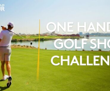 One Handed Golf Shot Challenge (Featuring Snappy Gilmore and Justin Rose)