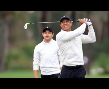 Tiger Woods given order by son Charlie on course as caddie intervenes with remark