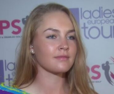 Bra-less Charley Hull shared a video of her trying out the golf simulator screen