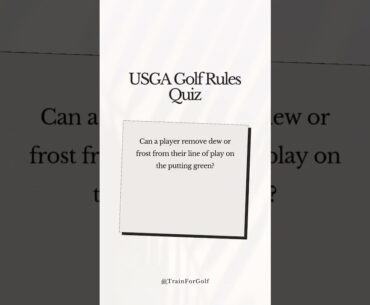 Golf Rules Quiz!