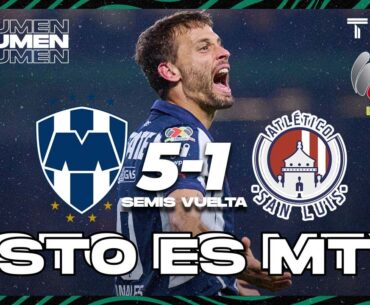 Resumen y goles | Monterrey 5-1 Atlético de San Luis | Liga Mx -AP2024 - Semifinal - VUELTA | TUDN