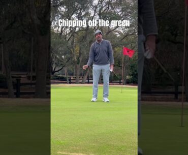 Chipping on the green NO DIVOTS.  #golf #golfswing #theartofsimplegolf #playbettergolf