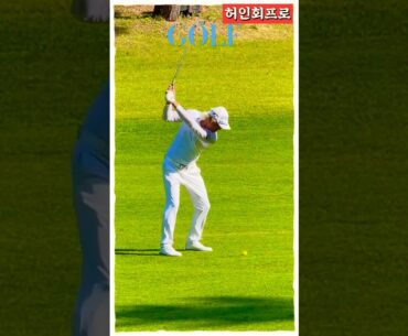 허인회만의 독특한 끊어치는 컨트롤 아이언샷