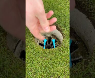 Impossible Reverse 2 tee Putting Drill! #golf #drill #golfdrill