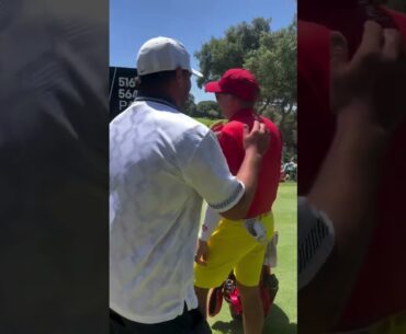 Grouped with two Spaniards, Koepka gave a nod to his England boys 😆 #livgolf #shorts #EURO2024