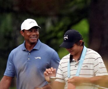 What time are Tiger and Charlie Woods playing?