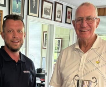 Ngāhinapōuri Golf Club legend Stuart Reid, 79, hits milestone of 100 rounds under age