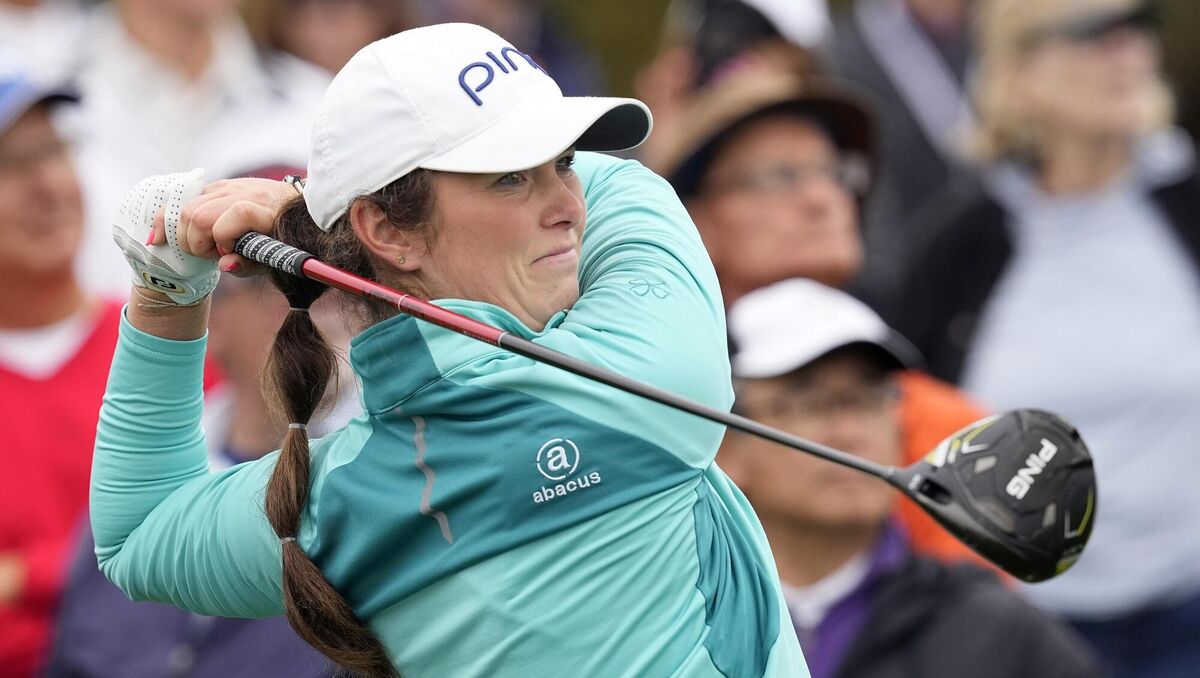Aine Donegan hits from the ninth tee during the first round of the US Women's Open at the Pebble Beach Golf Links on July 6, 2023. Picture: Darron Cummings/AP