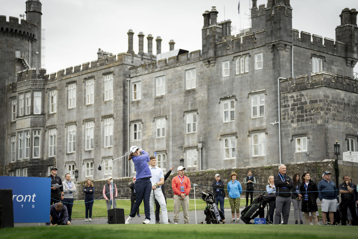 Leona Maguire drives off at the KPMG Women's Irish Open Pro Am at Dromoland Castle, Co Clare. Picture: Don Moloney