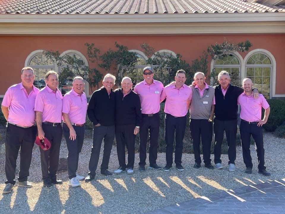Butch Harmon held his final golf school alongside two of his brothers, Billy and Craig, and many instructors who learned under his wing. (Courtesy Billy Harmon)