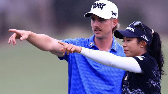 Patty Tavatanakit and Jake Knapp during round two of the Grant Thornton Invitational tournament