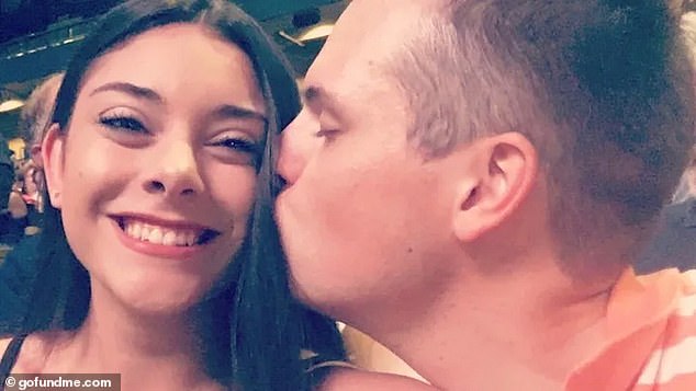 Baxter, pictured with his grieving widow Katelyn Molina, he was described as a 'beautiful spirit, funny, strong minded, unselfish, caring, and most of all loved'