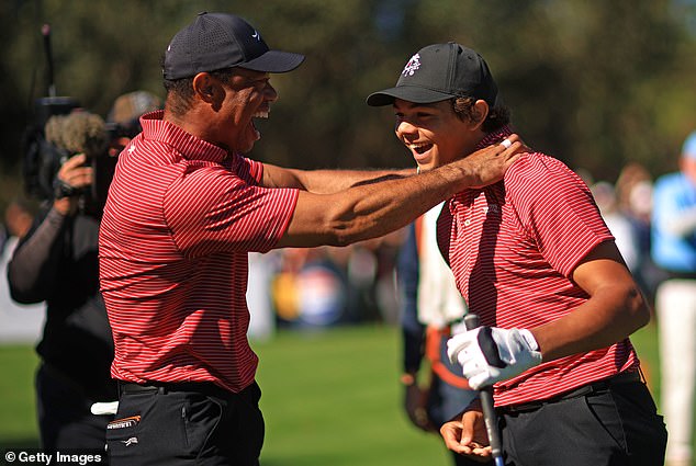 Woods often plays the PNC Championship with son Charlie, who hit a hole-in-one on Sunday
