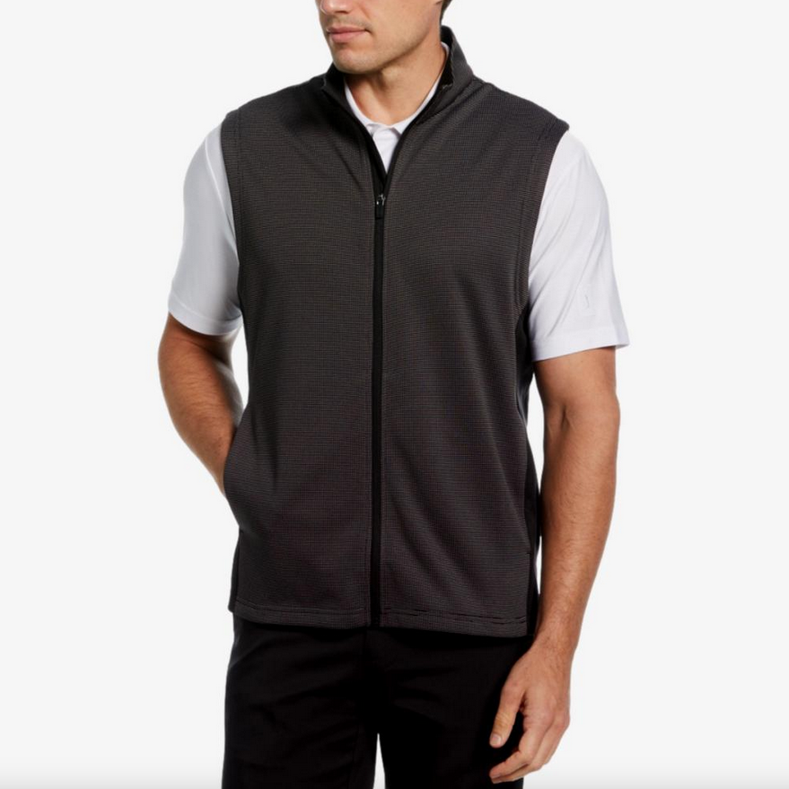 PGA Tour Apparel Full Zip Micro Jacquard Vest