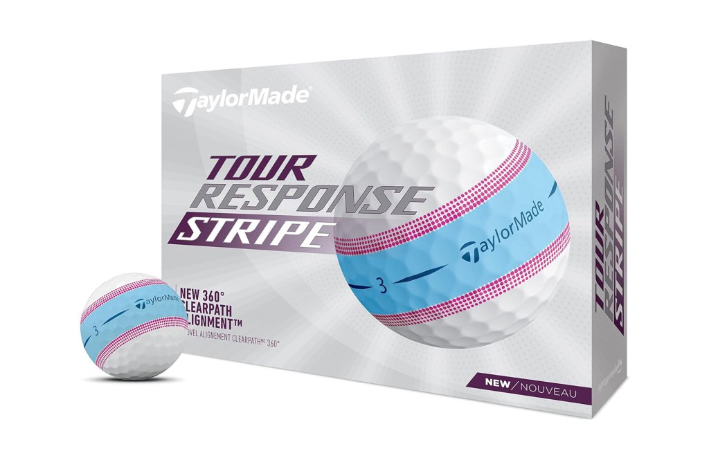 TaylorMade Golf TOUR RESPONSE STRIPE BALL BLUE/PINK DOZEN
