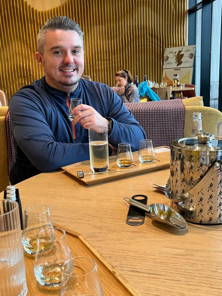 Jonathon enjoyed a few drams at Clynelish Distillery