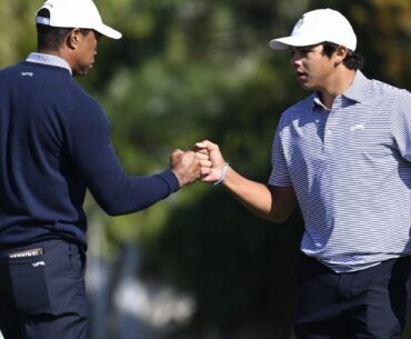 Tiger Woods and son Charlie share the lead at PNC Championship in Orlando