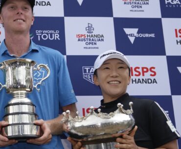 Ryggs Johnston wins Australian Open for first title. Jiyai Shin wins women's event