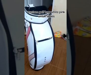 Custom golf bag white pink untuk ladies