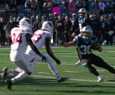 Chuba Hubbard hits the spin move en route to his ninth TD run of 2024