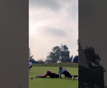 LET HER PUTT PT 2. #golf #golfgirl #girlgolfer #golflife #golfcourse #golfshorts