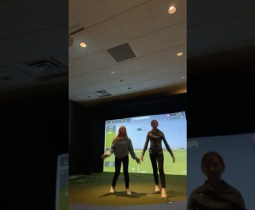 golf simulator with nora!! ⛳️ #golfgirls #fypシ゚viral #dance