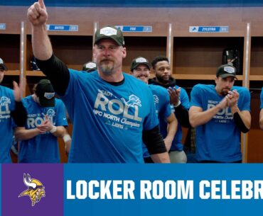 Lions vs. Vikings postgame locker room celebration