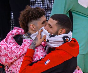 LaMelo & Lonzo share a moment after the game ❤️