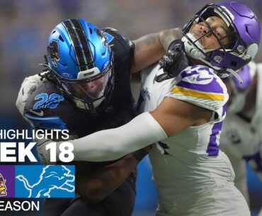 Minnesota Vikings vs. Detroit Lions Game Highlights | NFL 2024 Season Week 18