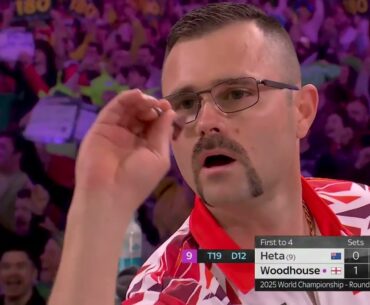 HETA HITS A NINE-DARTER 🔥 Damon Heta v Luke Woodhouse - 2024/25 Paddy Power World Darts Championship