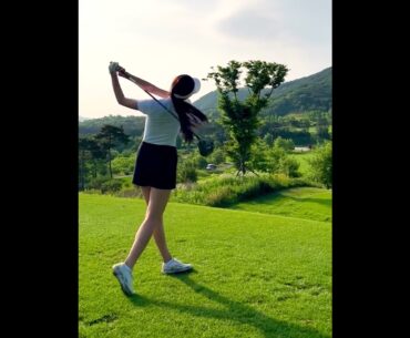 KLPGA 이한솔 프로의 파워풀한 골프스윙!  #골프