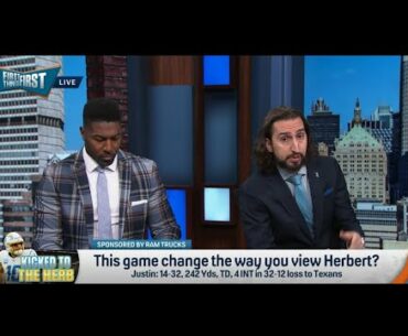 FIRST THINGS FIRST | Nick Wright RIPS Justin Herbert For FAILING Los Angeles Chargers | NFL