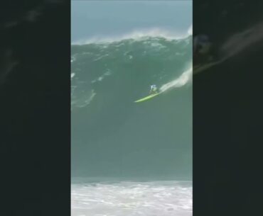 Defending event victor Luke Shepardson on a bomb at the Rip Curl Eddie Big Wave Invitational
