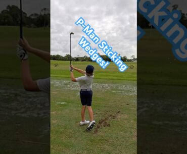 P-Man slaying his 56! #golf #golfrange #sandwedge #golfkids #golflife #insta360 #insta360x4