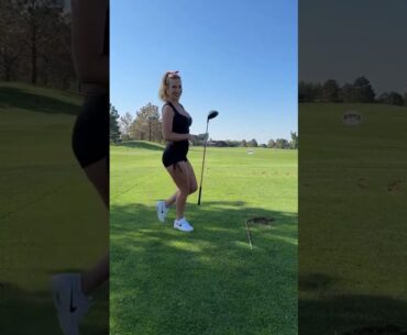 Amazing Golf Swing you need to see | Golf Girl awesome swing | Golf shorts