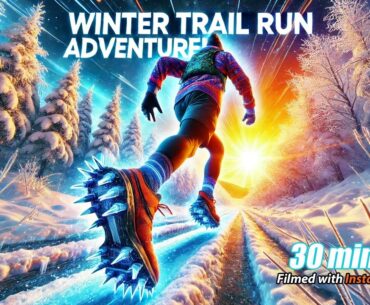 Scenic Virtual Run with Spiked Shoes on Slushy Trails & Icy Roads