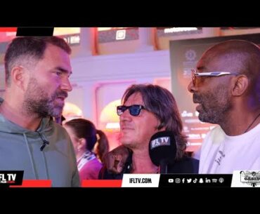 EDDIE HEARN CRASHES INTERVIEW & CONFRONTS JOHNNY NELSON IN SAUDI ARABIA OVER ANTHONY JOSHUA COMMENTS