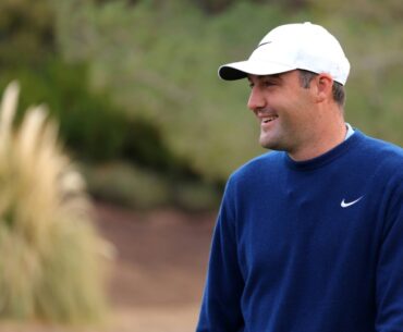 World number one Scottie Scheffler plays The Showdown golf exhibition in December 2024 (Kevin C. Cox)