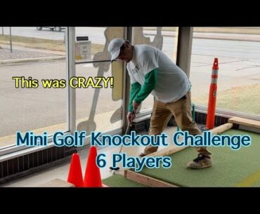 Mini Golf Knockout Challenge with SIX Players! So many CRAZY SHOTS!