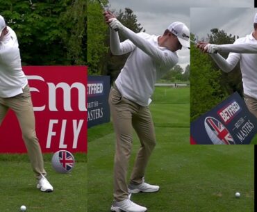Nicolai Højgaard's Golf Swing in Slow Motion - Vertical View