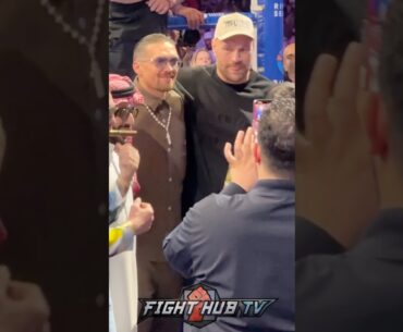 Tyson fury EMBRACES Usyk in first encounter after loss!