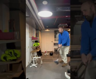 MY GOLF WORKOUT JUST NOW SWINGING MY NEW COBRA DRIVER ON MY Hit Rope INVENTION No Noise With Feel